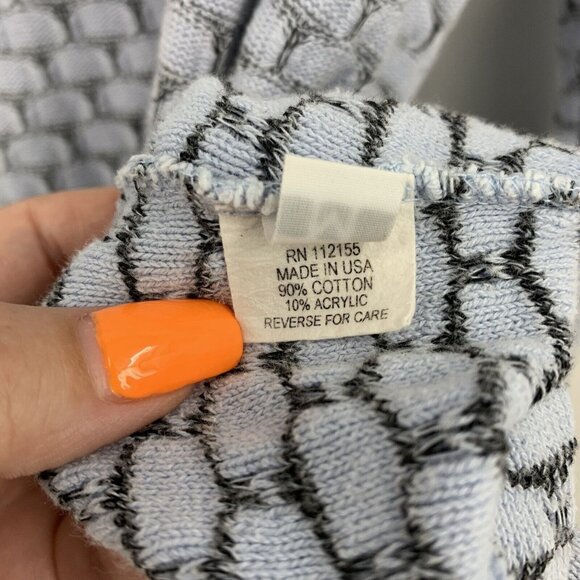 Margaret Winters Baby Blue Sweater Honeycomb Texture Knit Lagenlook Boho Women M - Picture 5 of 6